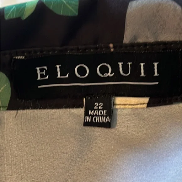 Eloquii Dress Potted Plants Fit & Flare Black Size 22 - Picture 8 of 15